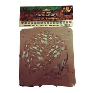 Minecraft 7.82 ft Happy Birthday Banner Large Jointed Party Decor Mojang Rare